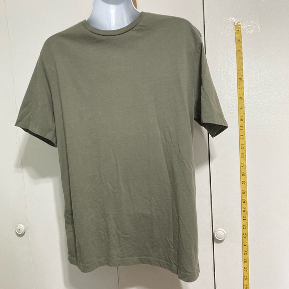 Zara THE T SHIRT Crew Neck Khaki Olive Green Short Sleeve T Shirt Mens Medium - Picture 2 of 8